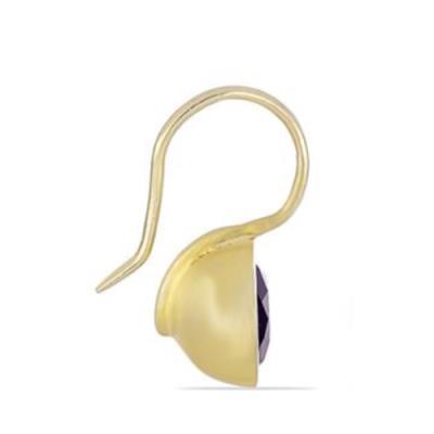 BUY NATURAL LAPIS LAZULI SINGLE STONE BRASS EARRINGS